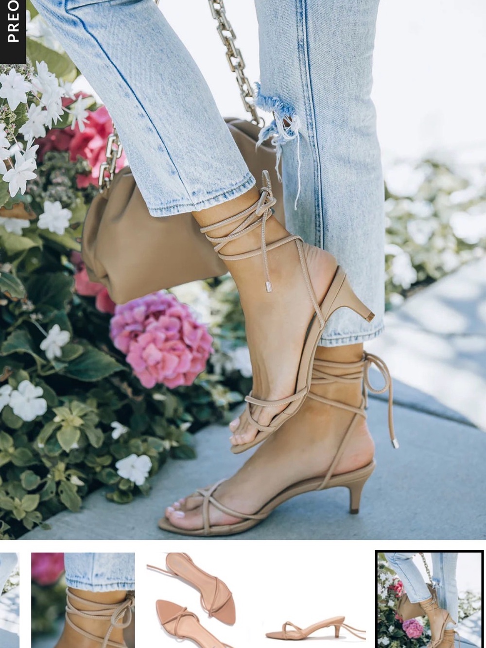 Vici Tan Strappy Lace-Up Kitten Heel Sandals